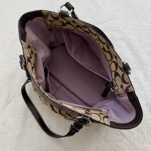 GUC COACH monogram Khaki/brown canvas tote bag - Picture 7 of 14